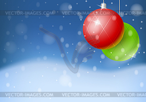 New Year card with holiday decorations - vector image