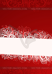 Red floral wallpaper  - royalty-free vector image