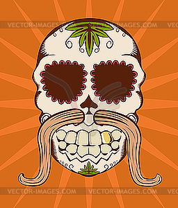 Orange sugar skull - vector clipart