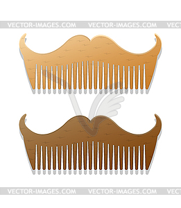 Hipster style combs in shape of mustaches - vector EPS clipart