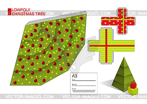 DIY pattern for Christmas tree and boxes - vector clipart