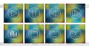 Set of icons for music player - vector clipart