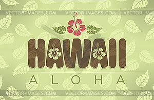 Hawaii word in vintage colors - vector clipart