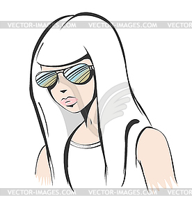 Beautiful girl portrait - vector clipart