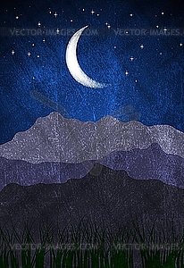 Grunge night background - vector clipart