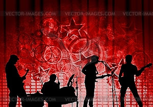 Red musical design - vector image