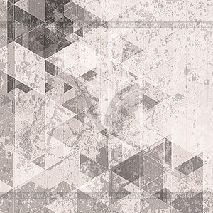 Grunge retro tech background. Triangles pattern - vector clipart