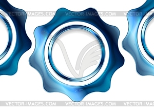 Blue metal gears - vector image