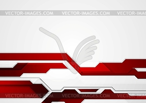 Abstract red geometric tech corporate design - color vector clipart