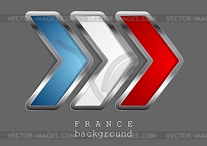 Abstract metallic arrow. French colors - vector clip art