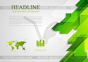 Abstract green hi-tech bright background - vector clip art