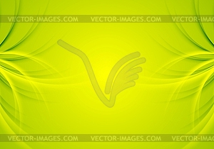 Abstract green shiny waves background - vector image