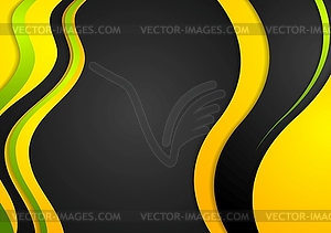 Bright waves on dark background - vector EPS clipart