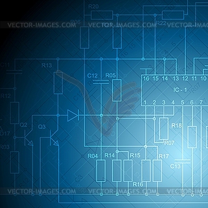 Electrical scheme tech background - vector clipart