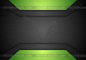 Dark black and green tech corporate design - vector image