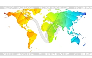 Низкий поли мир Земля карта абстрактный фон - векторный клипарт EPS