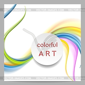 Abstract colorful waves and blank circle on top - vector clip art