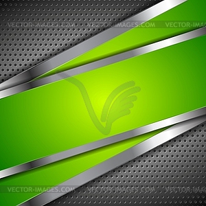 Abstract green background with metallic design - vector clip art