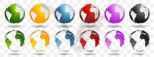 Bright earth globes design - vector image