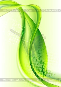 Bright green smooth abstract waves design - vector clip art