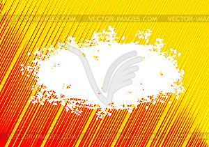 Yellow background with cloud frame - vector clipart