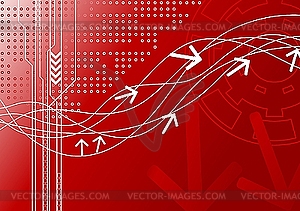 Red background with arrows - vector clipart