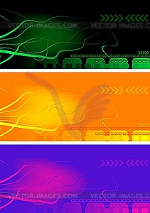 Набор ярких абстрактных баннеров - изображение в векторе / векторный клипарт