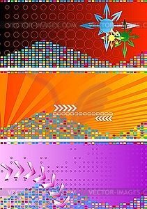 Set of bright abstract banners - vector image