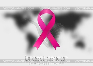 Breast cancer awareness pink ribbon and black - vector clip art