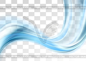 Blue smooth blurred transparent waves - vector clipart