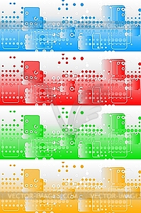 Яркие красочные баннеры - иллюстрация в векторном формате