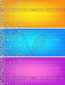 Three colourful banners - vector clipart