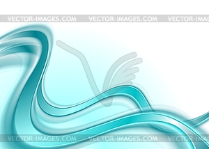 Bright blue waves abstract background - vector clip art