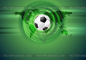 Green football abstract background with world map - royalty-free vector clipart