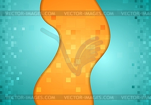 Bright contrast tech wavy background - vector clipart