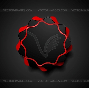 Abstract dark red wavy shape sticker - color vector clipart