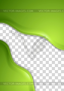 Abstract green waves flyer design - vector clip art