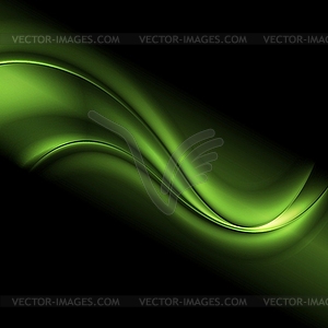 Green iridescent abstract wavy background - vector clip art