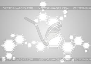 Молекулярная структура абстрактный фон технологии света - иллюстрация в векторе
