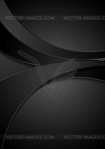 Black corporate abstract wavy background - vector clipart / vector image