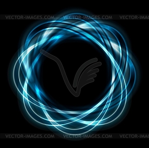 Bright blue shapes on black background - vector clipart