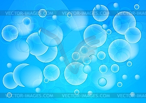 Blue bubbles background - vector clipart