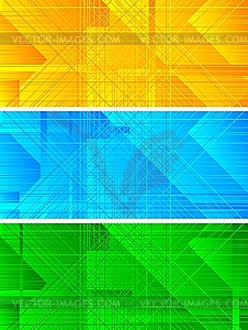 Набор из трех баннеров - иллюстрация в векторе