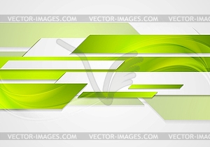 Abstract green tech wavy background - vector image