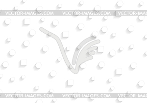 Abstract white geometrical shapes. tech background - vector image