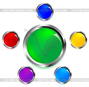 Glossy buttons - royalty-free vector clipart