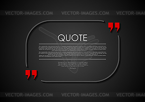 Quote blank dark flat abstract design - vector image