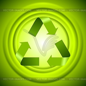 Green recycle logo sign with smooth circles - vector image