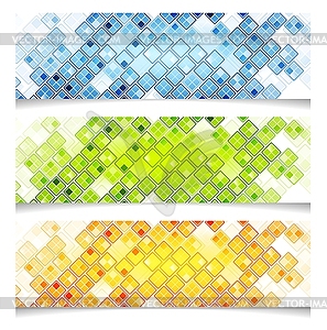 Abstract bright tech banners - vector clip art