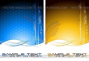 Two abstract tech banners - royalty-free vector clipart